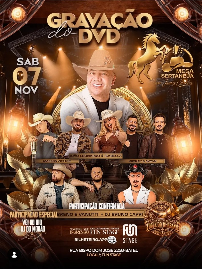 Arte de divulgação da Gravação do DVD no Fun Stage