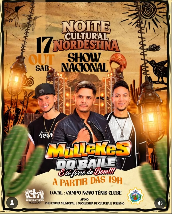 Flyer da Noite Cultural Nordestina